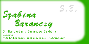 szabina barancsy business card